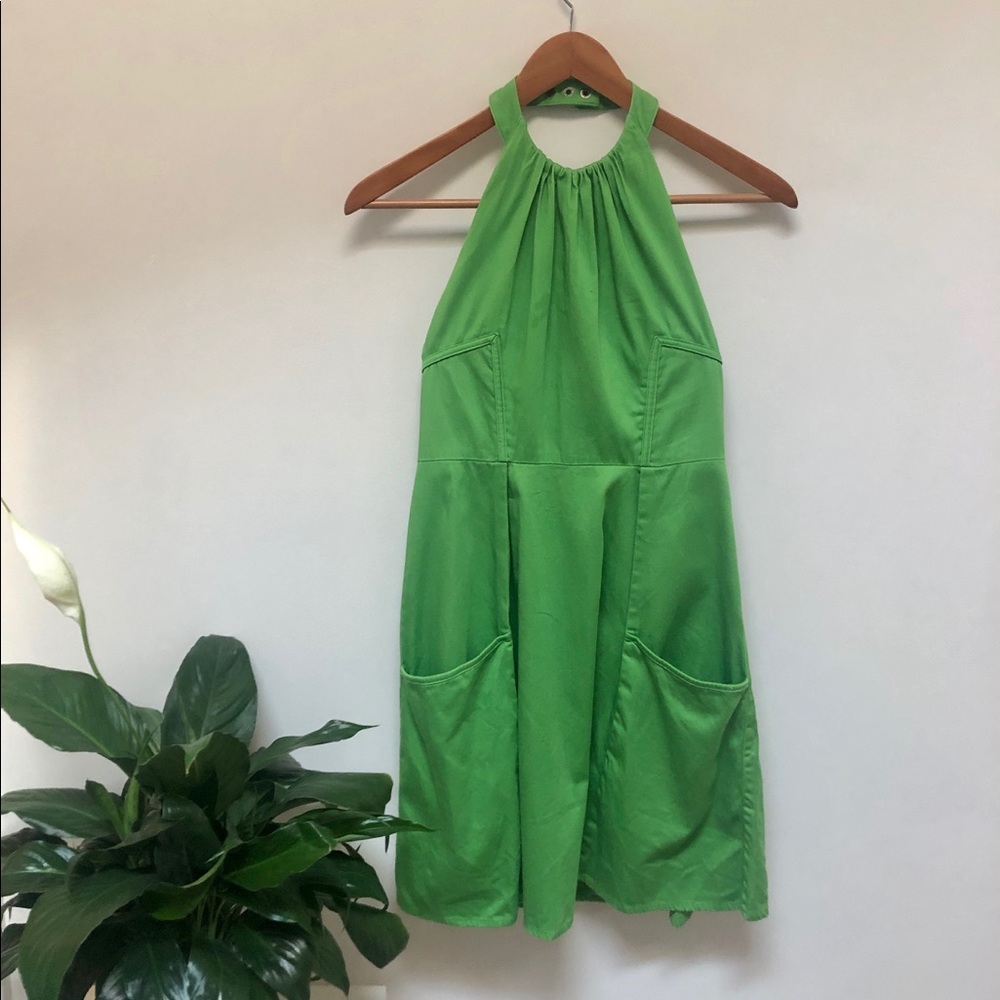 Jessica Simpson green halter dress, size 2